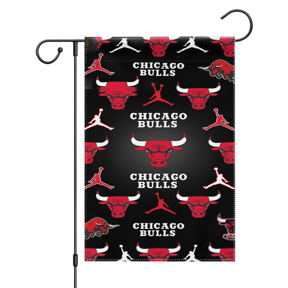 Chicago Bulls Basketball Team Garden Flags Yard Outdoor Lawn 12 X 18
