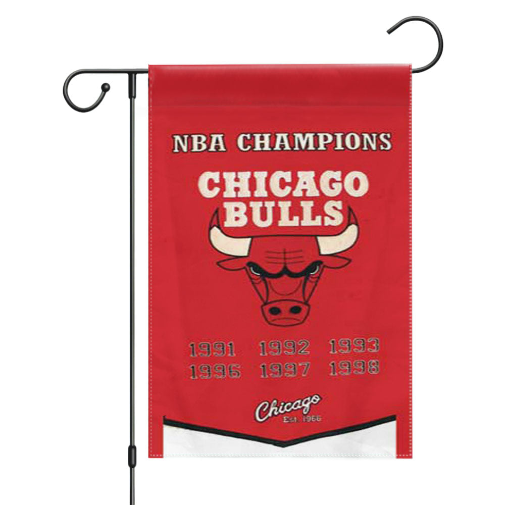 Chicago Bulls Collage Garden Flags Yard Outdoor Lawn 12 X 18