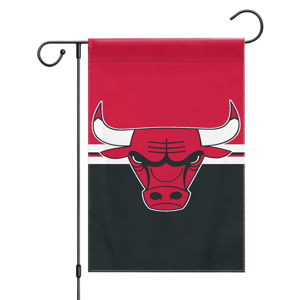 Chicago Bulls Logo See Red Garden Flags Yard Outdoor Lawn 12 X 18