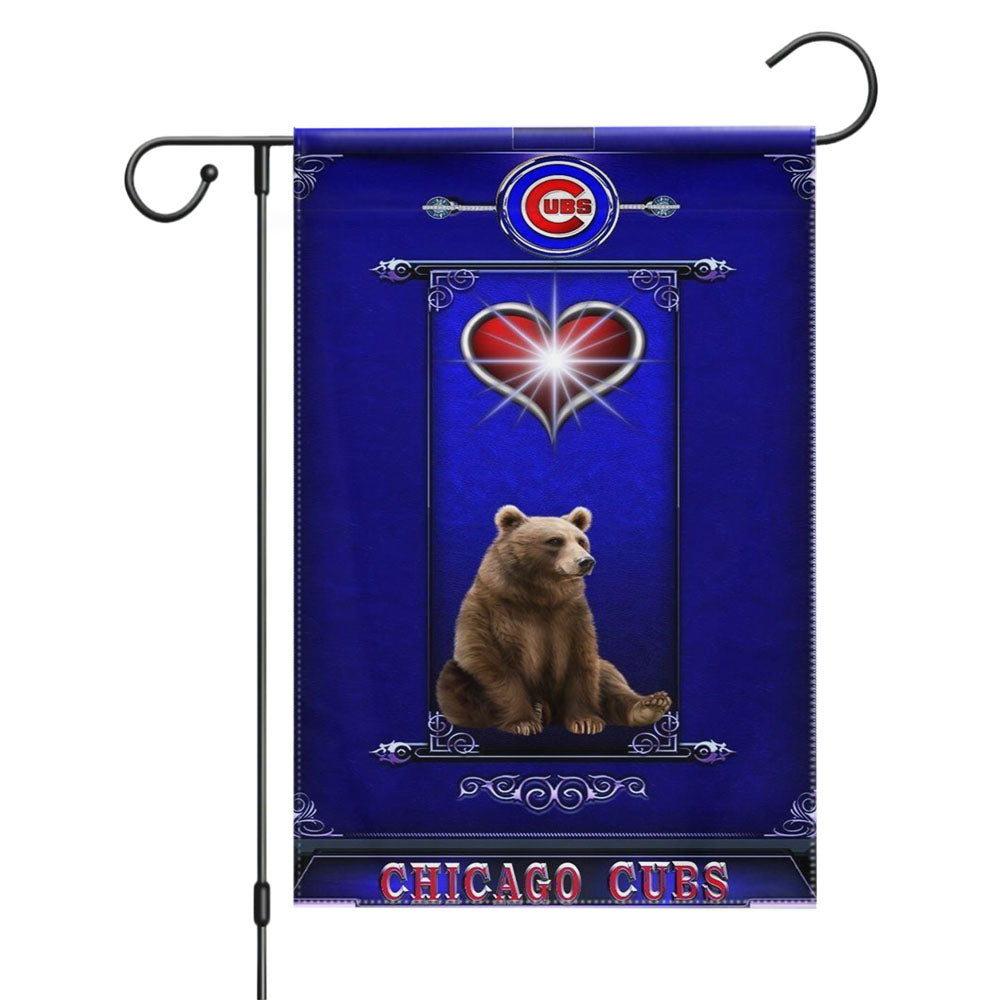 Chicago Cubs Bear Mascot Garden Flags Yard Outdoor Lawn 12 X 18