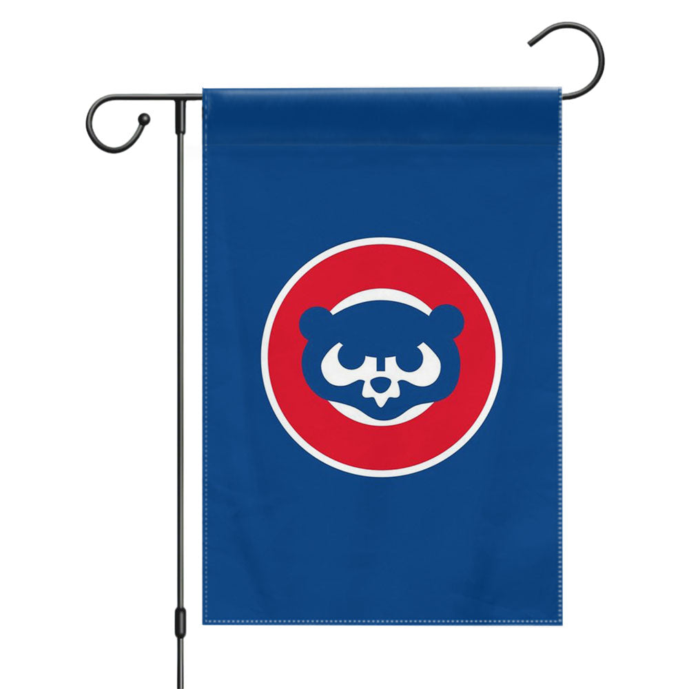 Chicago Cubs Circle Stripe Blues Garden Flags Yard Outdoor Lawn 12 X 18