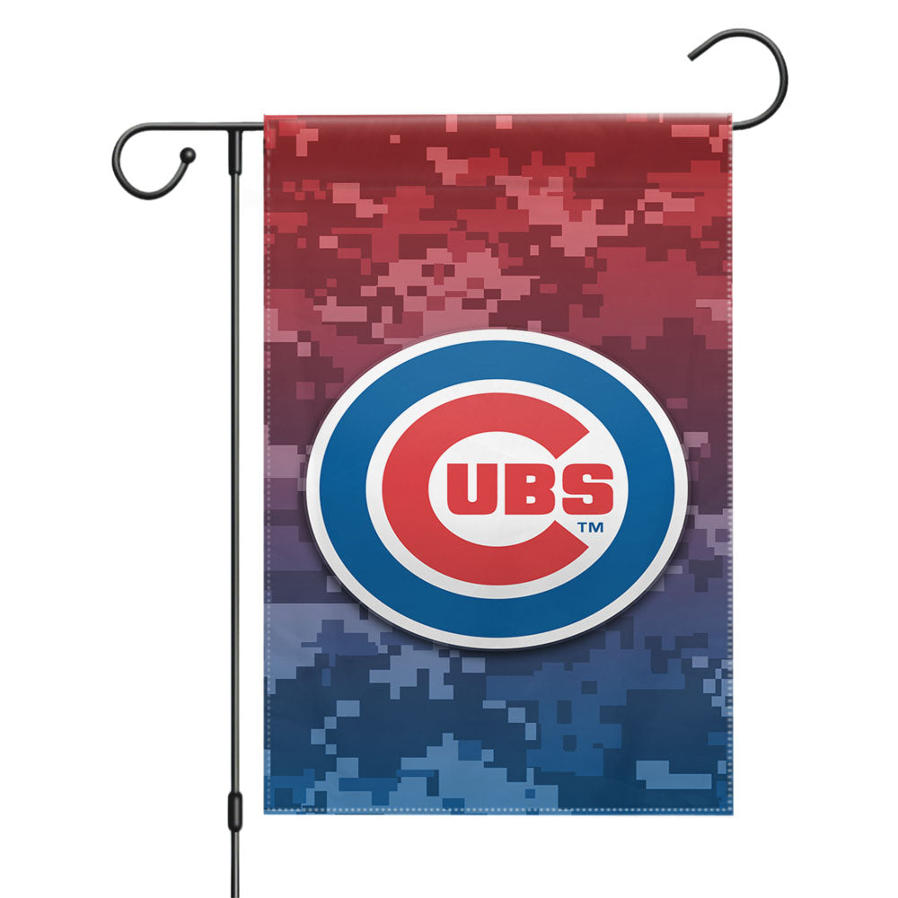 Chicago Cubs Logo On Blue Garden Flags Yard Outdoor Lawn 12 X 18