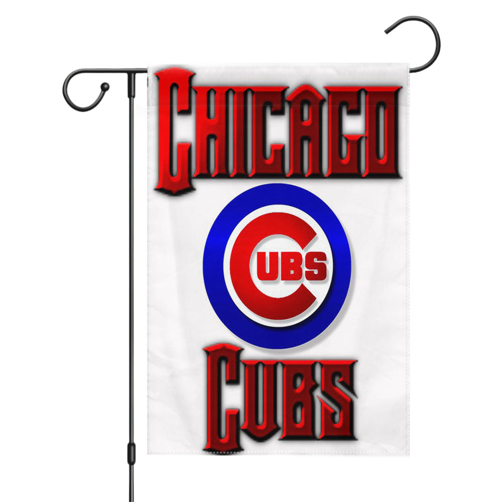 Chicago Cubs Red White Blue Garden Flags Yard Outdoor Lawn 12 X 18