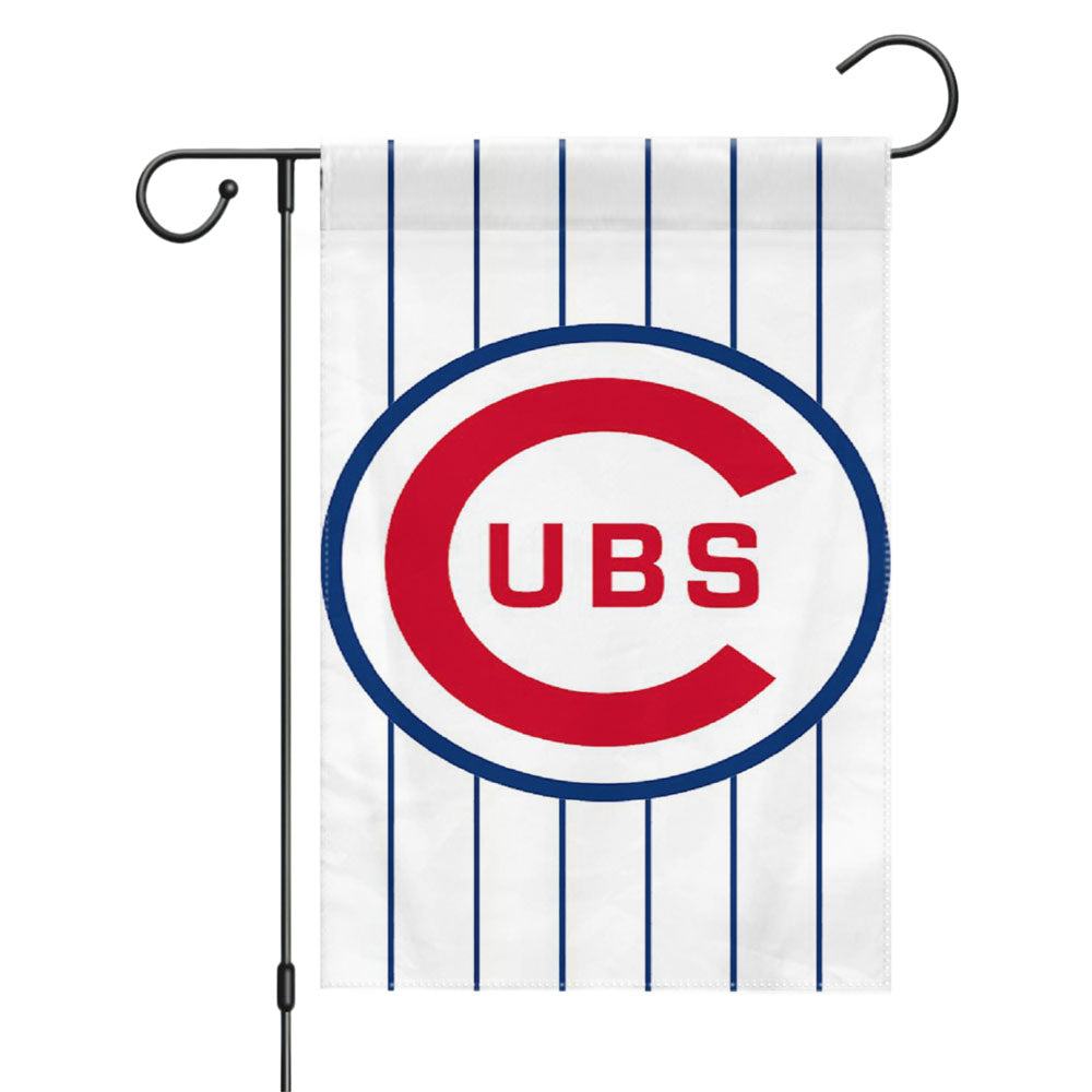 Chicago Cubs Stripe Logo Garden Flags Yard Outdoor Lawn 12 X 18