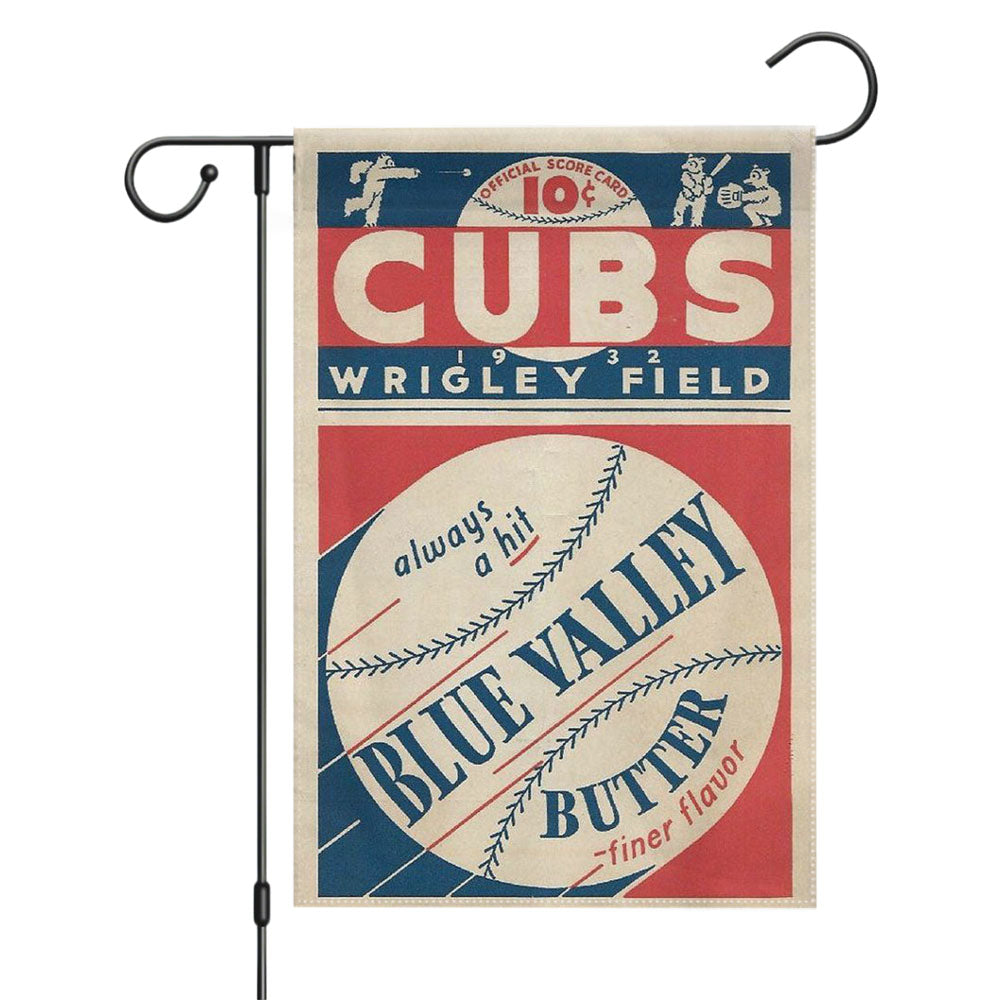 Chicago Cubs Vintage Card Garden Flags Yard Outdoor Lawn 12 X 18