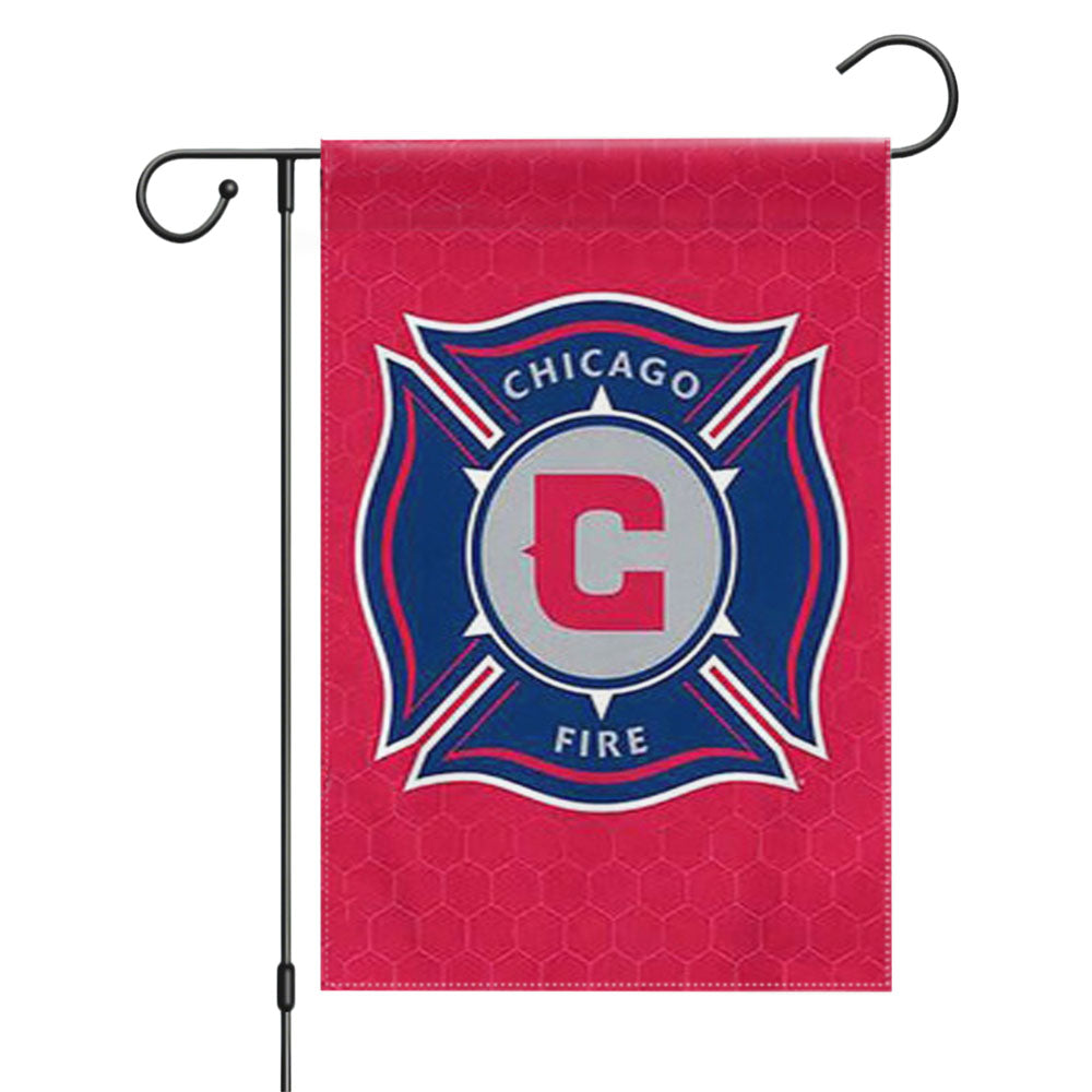 Chicago Fire Logo Garden Flags Yard Outdoor Lawn 12 X 18