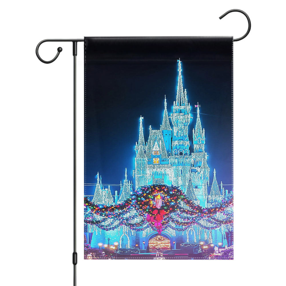 Christmas Disney Castle Garden Flags Yard Outdoor Lawn 12 X 18