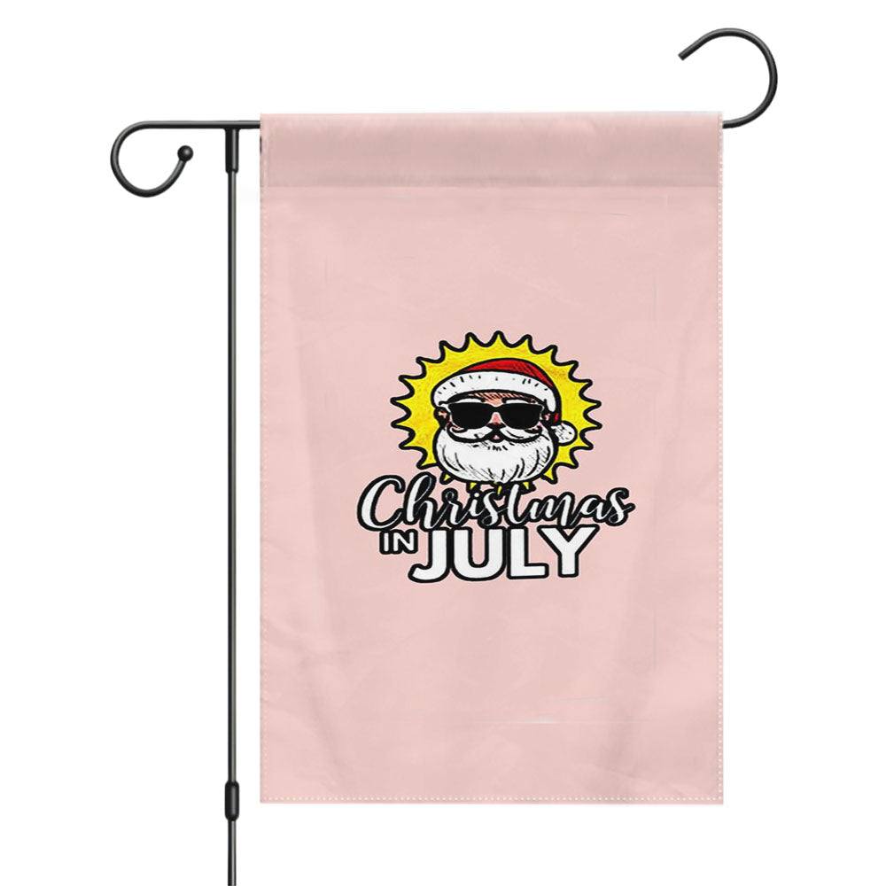 Christmas In July Santa With Sunglasses In The Summer Sun Garden Flags Yard Outdoor Lawn 12 X 18
