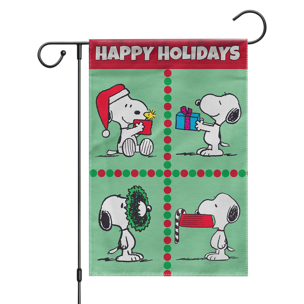 Christmas Scenes Peanuts Holiday Garden Flags Yard Outdoor Lawn 12 X 18