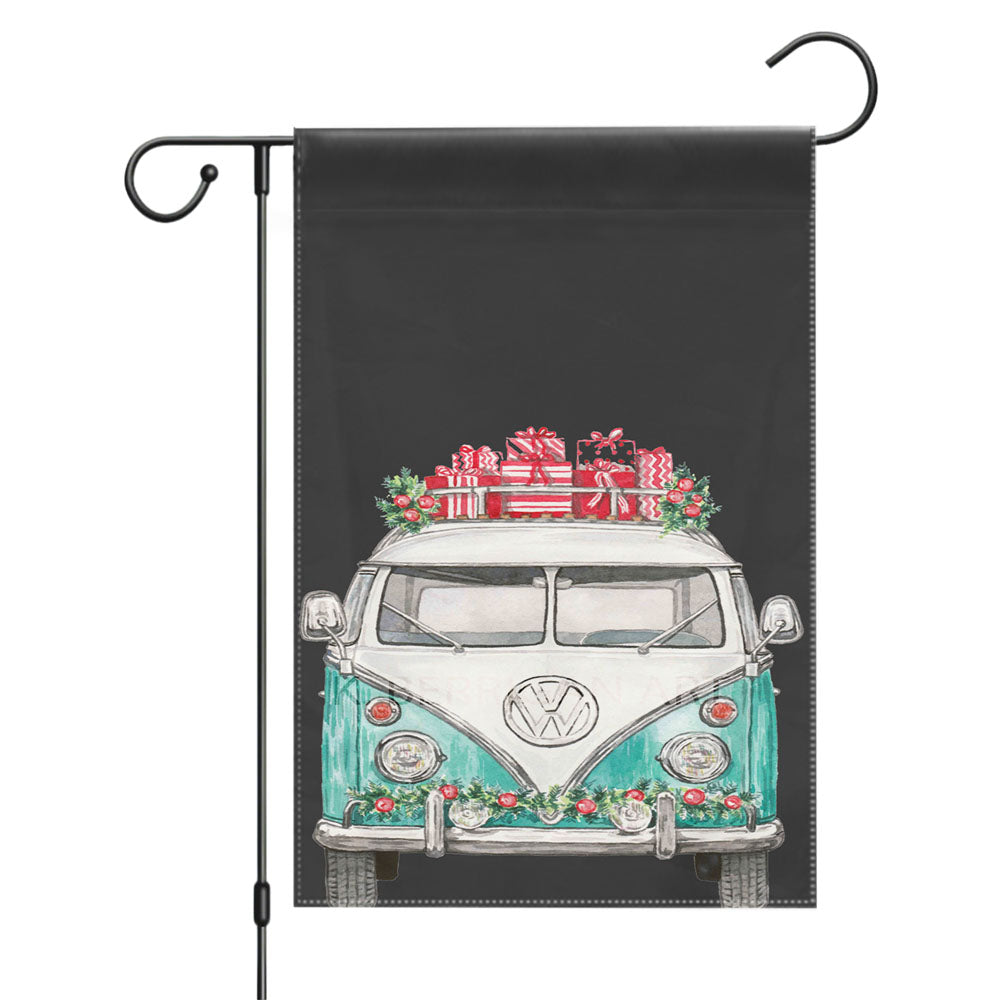 Christmas Vw Garden Flags Yard Outdoor Lawn 12 X 18