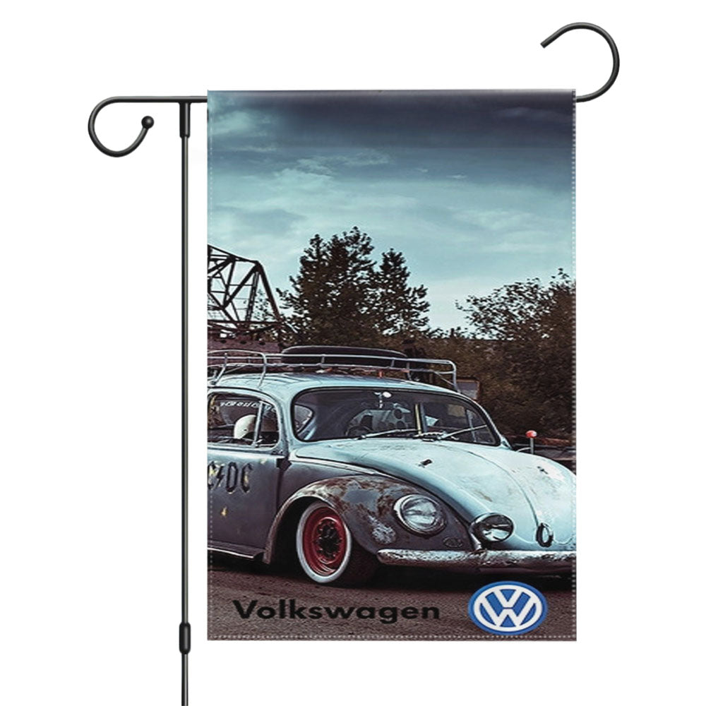 Classic Car Volkswagen Garden Flags Yard Outdoor Lawn 12 X 18