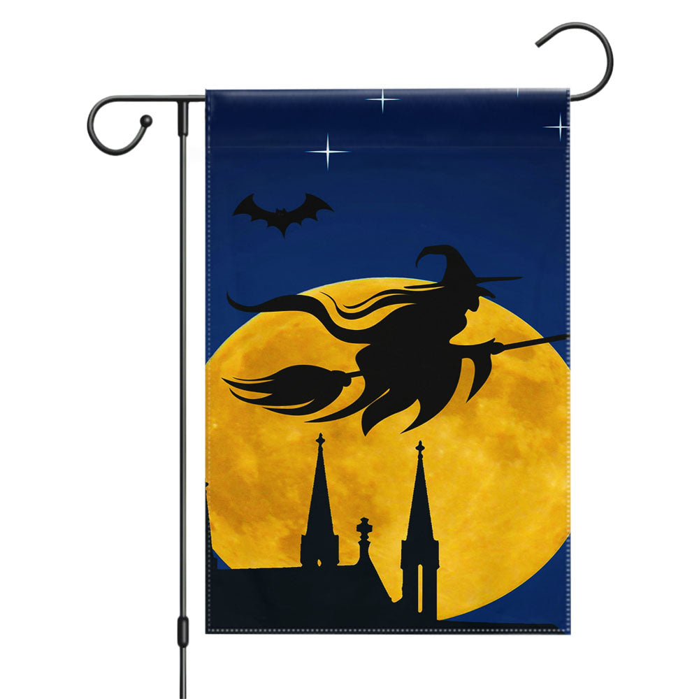 Classic Witch Halloween Garden Flags Yard Outdoor Lawn 12 X 18