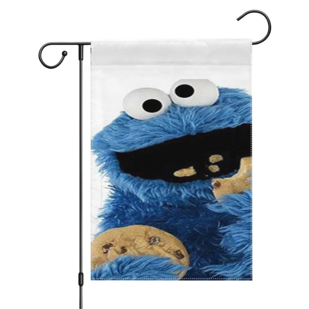 Cookie Monster Eating Cookies Garden Flags Yard Outdoor Lawn 12 X 18