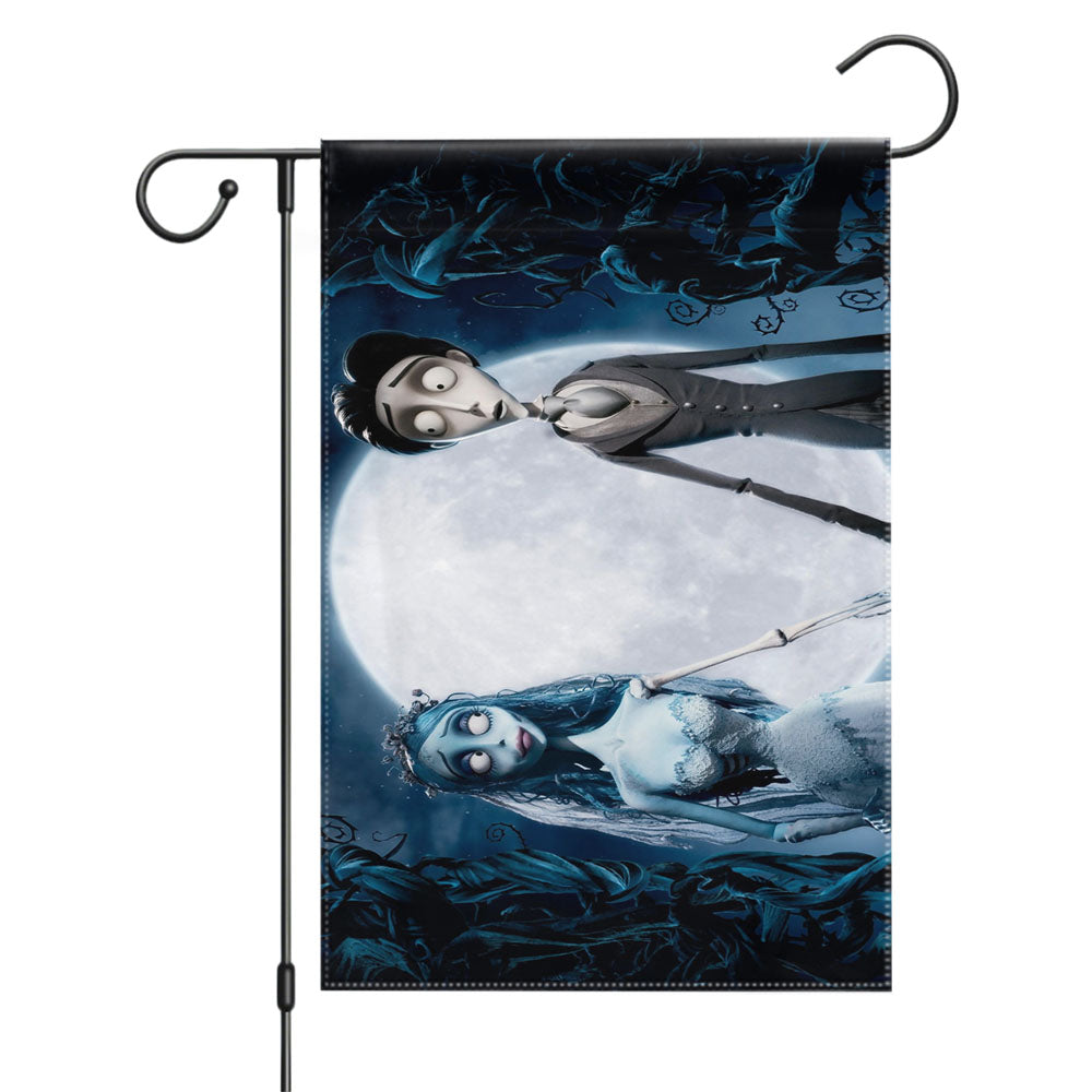 Corpse Bride Horror Movie Halloween Garden Flags Yard Outdoor Lawn 12 X 18