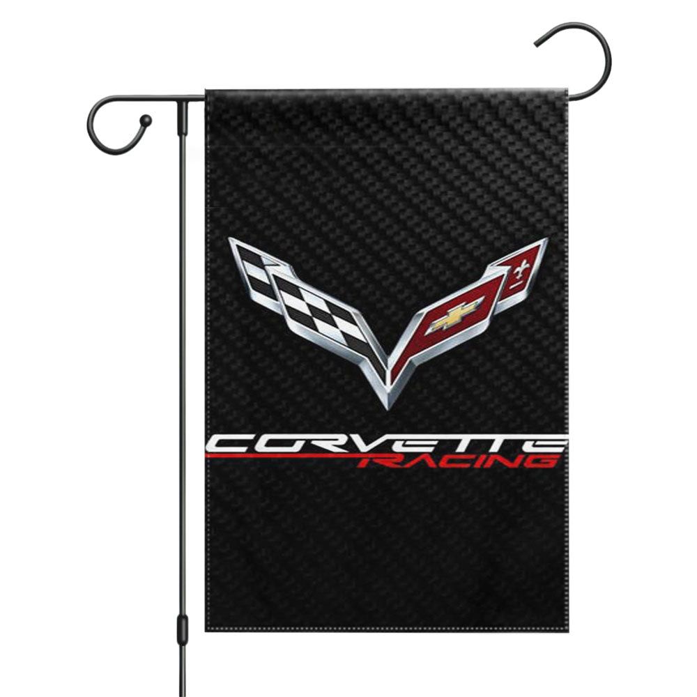 Corvette Logo Garden Flags Yard Outdoor Lawn 12 X 18