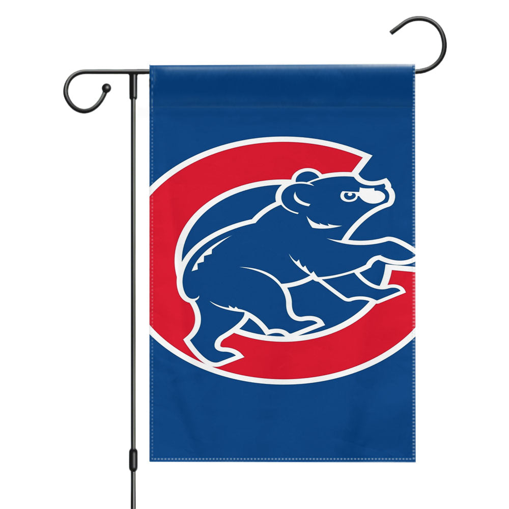 Cubs Chicago Bear Logo Garden Flags Yard Outdoor Lawn 12 X 18