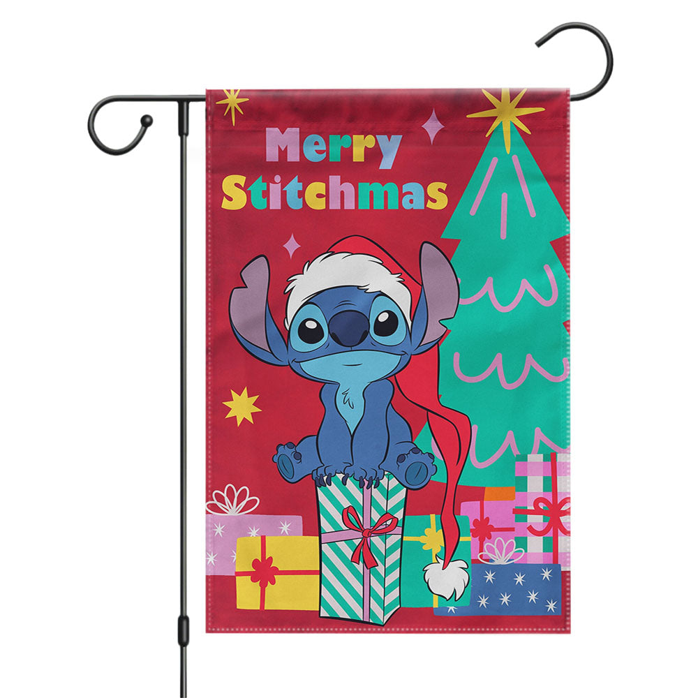 Disney Merry Stitchmas Stitch Garden Flags Yard Outdoor Lawn 12 X 18