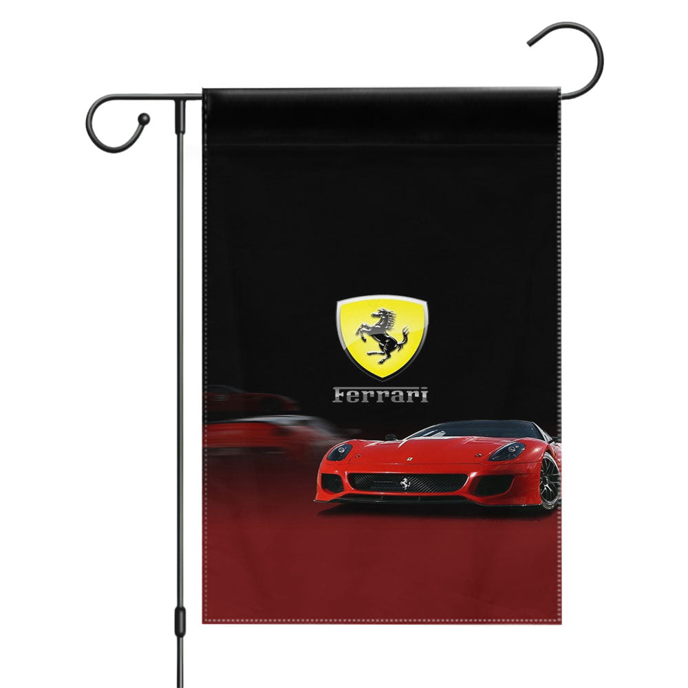 Fast Car Ferrari Garden Flags Yard Outdoor Lawn 12 X 18