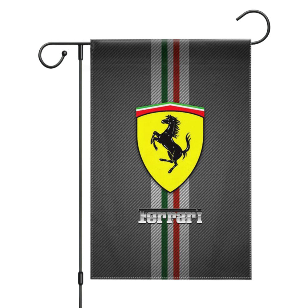 Ferrari Logo 2 Garden Flags Yard Outdoor Lawn 12 X 18