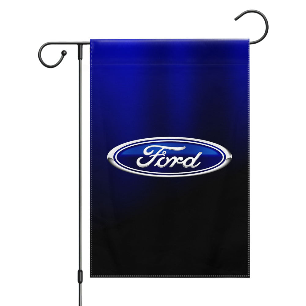 Ford Blue Black Logo Wallpaper Garden Flags Yard Outdoor Lawn 12 X 18