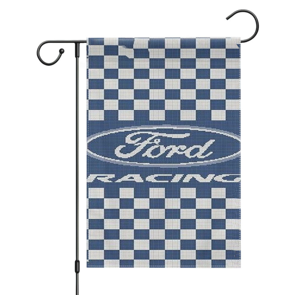 Ford Racing Pattern Garden Flags Yard Outdoor Lawn 12 X 18