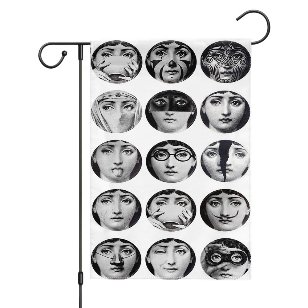 Fornasetti Face Garden Flags Yard Outdoor Lawn 12 X 18