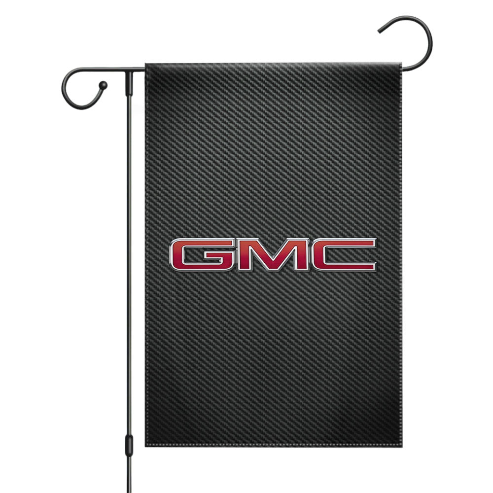 Gmc Carbon Fiber Logo Garden Flags Yard Outdoor Lawn 12 X 18