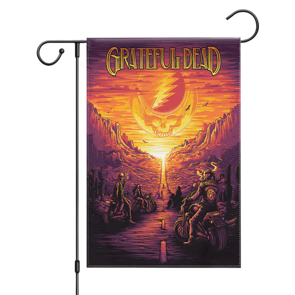 Grateful Dead Elaborate Frame Skeleton Garden Flags Yard Outdoor Lawn 12 X 18