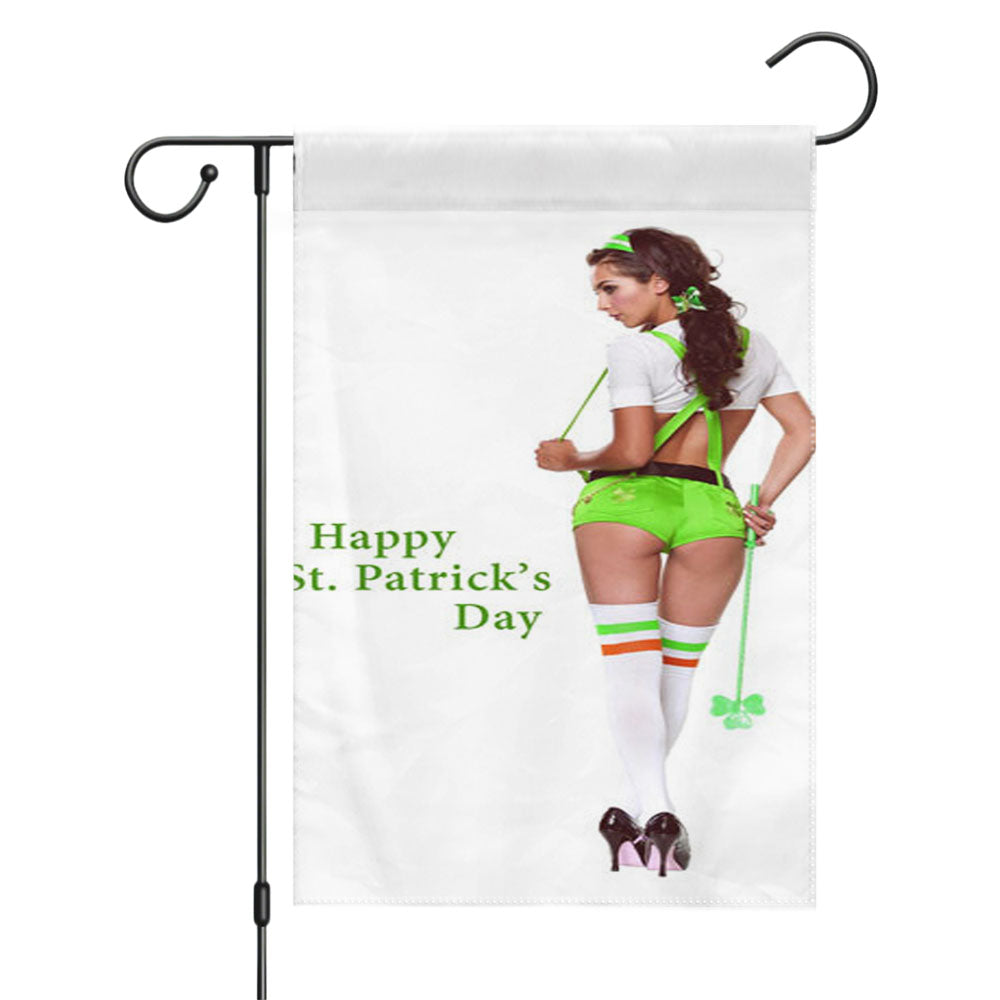 Happt St Patricks Day Girl Garden Flags Yard Outdoor Lawn 12 X 18