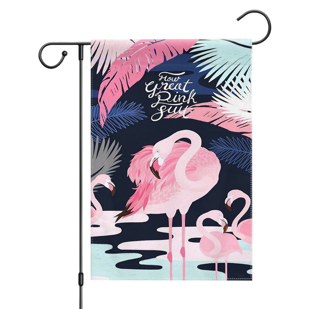 How Great Pink Suit Gatsby Flamingo Garden Flags Yard Outdoor Lawn 12 X 18