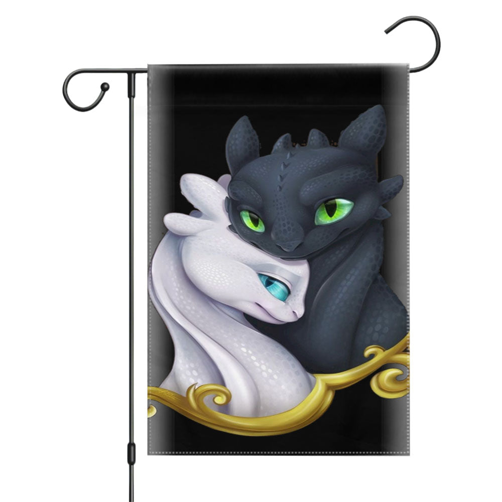 How To Train Your Dragon Love Black Garden Flags Yard Outdoor Lawn 12 X 18