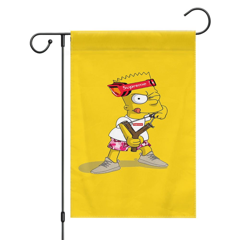 Hypebeast Heart Logo White Garden Flags Yard Outdoor Lawn 12 X 18