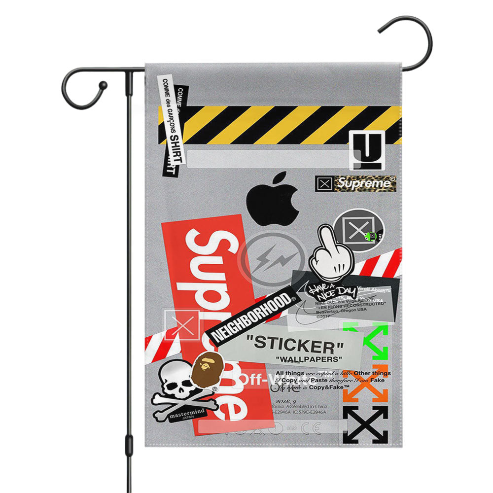 Hypebeast Sticker Col Garden Flags Yard Outdoor Lawn 12 X 18