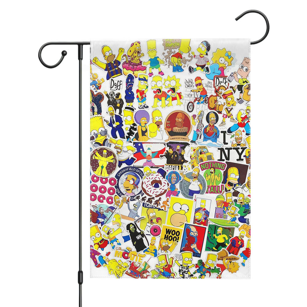 I Love The Simpsons Family Collage Garden Flags Yard Outdoor Lawn 12 X 18