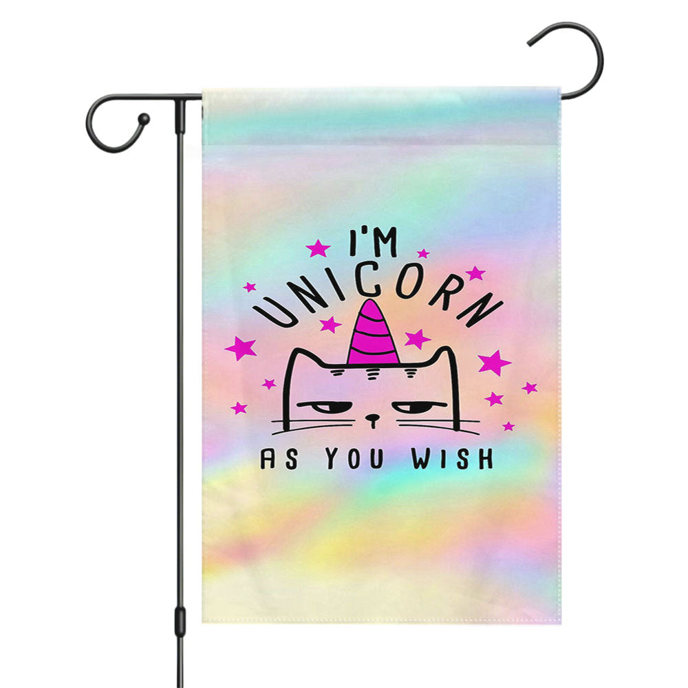 I'M Unicorn As You Wish Garden Flags Yard Outdoor Lawn 12 X 18