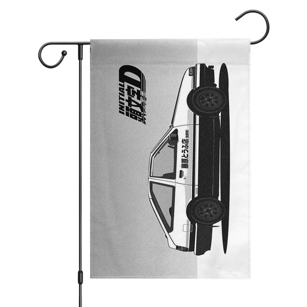 Initial D Car Ae86 Trueno Art Garden Flags Yard Outdoor Lawn 12 X 18