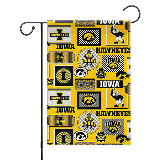Iowa Hawkeye Pattern Mascot Garden Flags Yard Outdoor Lawn 12 X 18