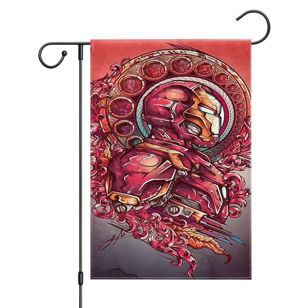 Iron Man Flat Design Garden Flags Yard Outdoor Lawn 12 X 18