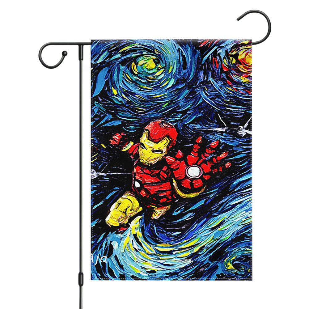Ironman Starry Night Garden Flags Yard Outdoor Lawn 12 X 18