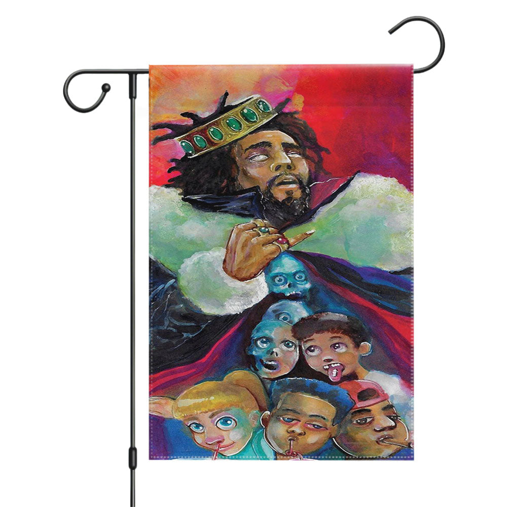 J Cole Contemporary Paint Style Garden Flags Yard Outdoor Lawn 12 X 18