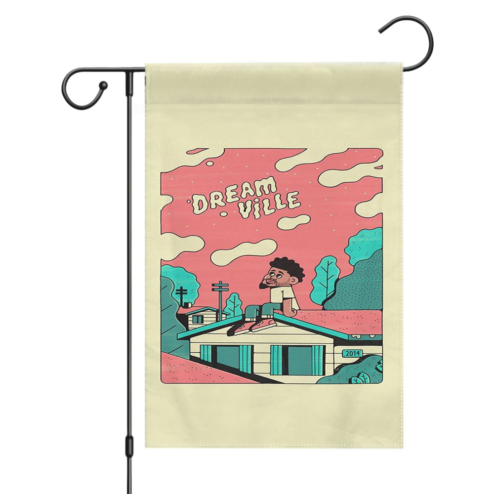 J Cole Dream Ville Garden Flags Yard Outdoor Lawn 12 X 18