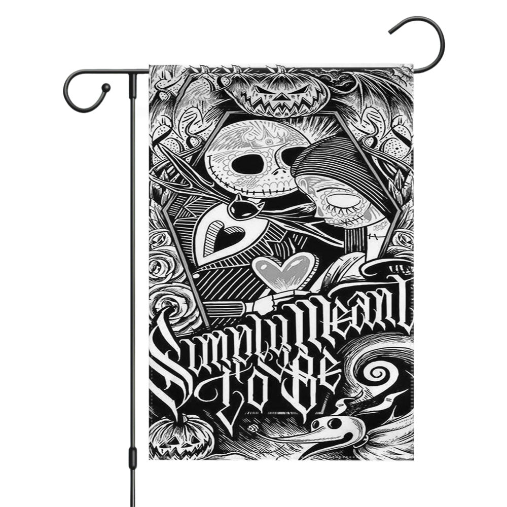 Jack And Sally Nightmare Before Christmas Garden Flags Yard Outdoor Lawn 12 X 18