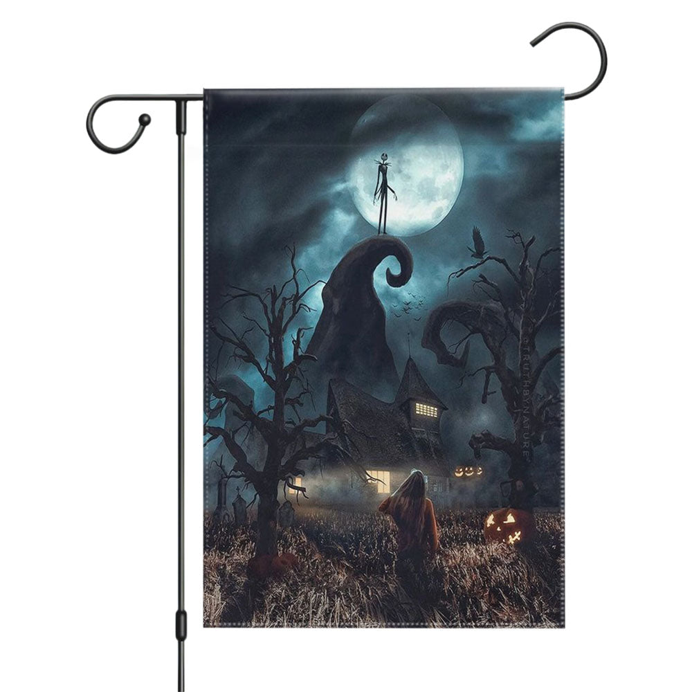 Jack Skellington Halloween Wallpaper Garden Flags Yard Outdoor Lawn 12 X 18