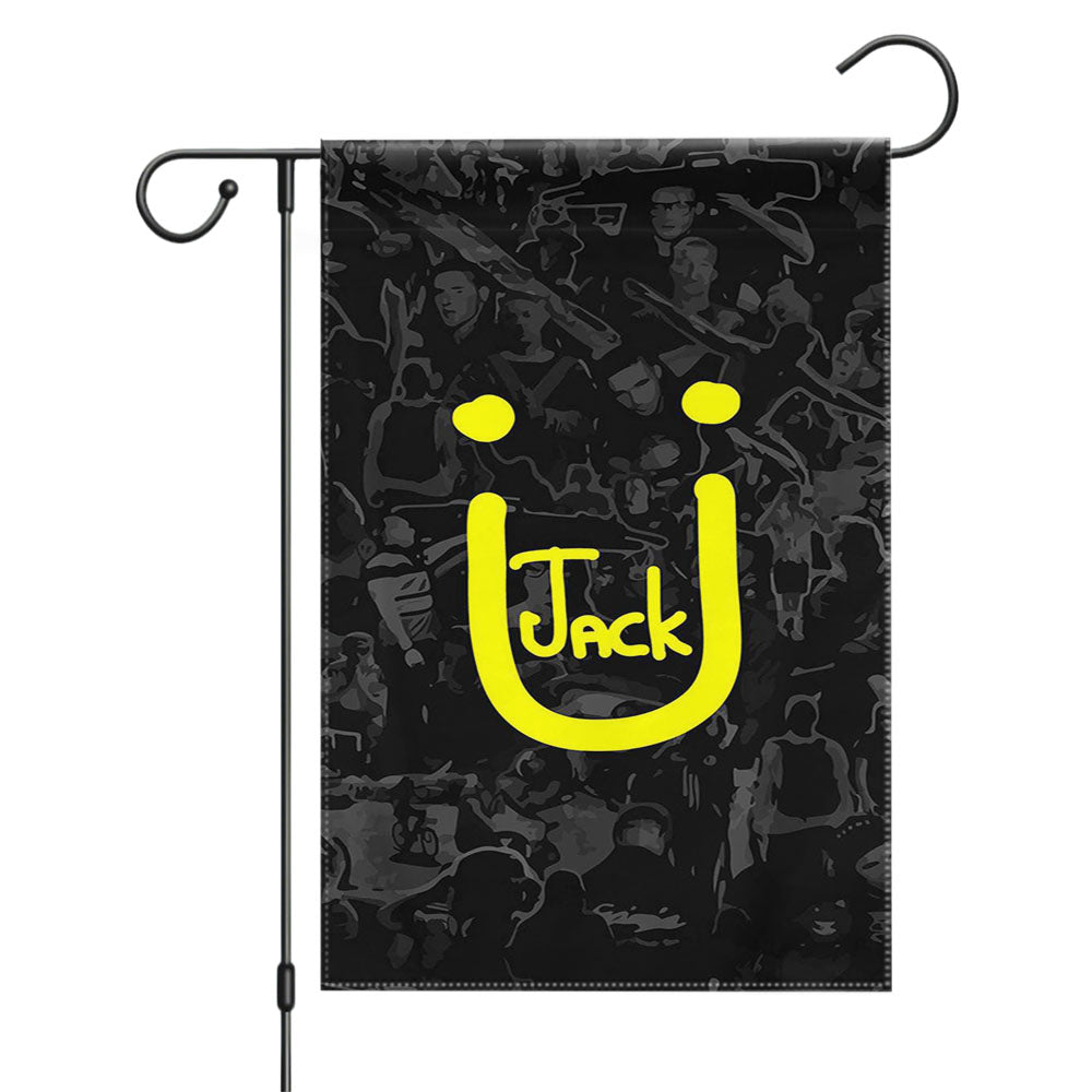 Jack U Logo Collage Garden Flags Yard Outdoor Lawn 12 X 18