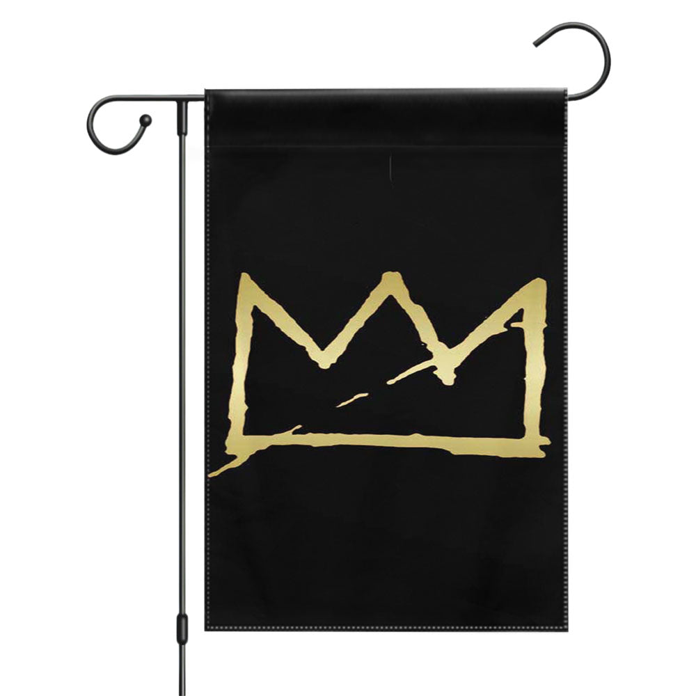 Jean Michel Basquiat Crown Graffiti Street Art Garden Flags Yard Outdoor Lawn 12 X 18
