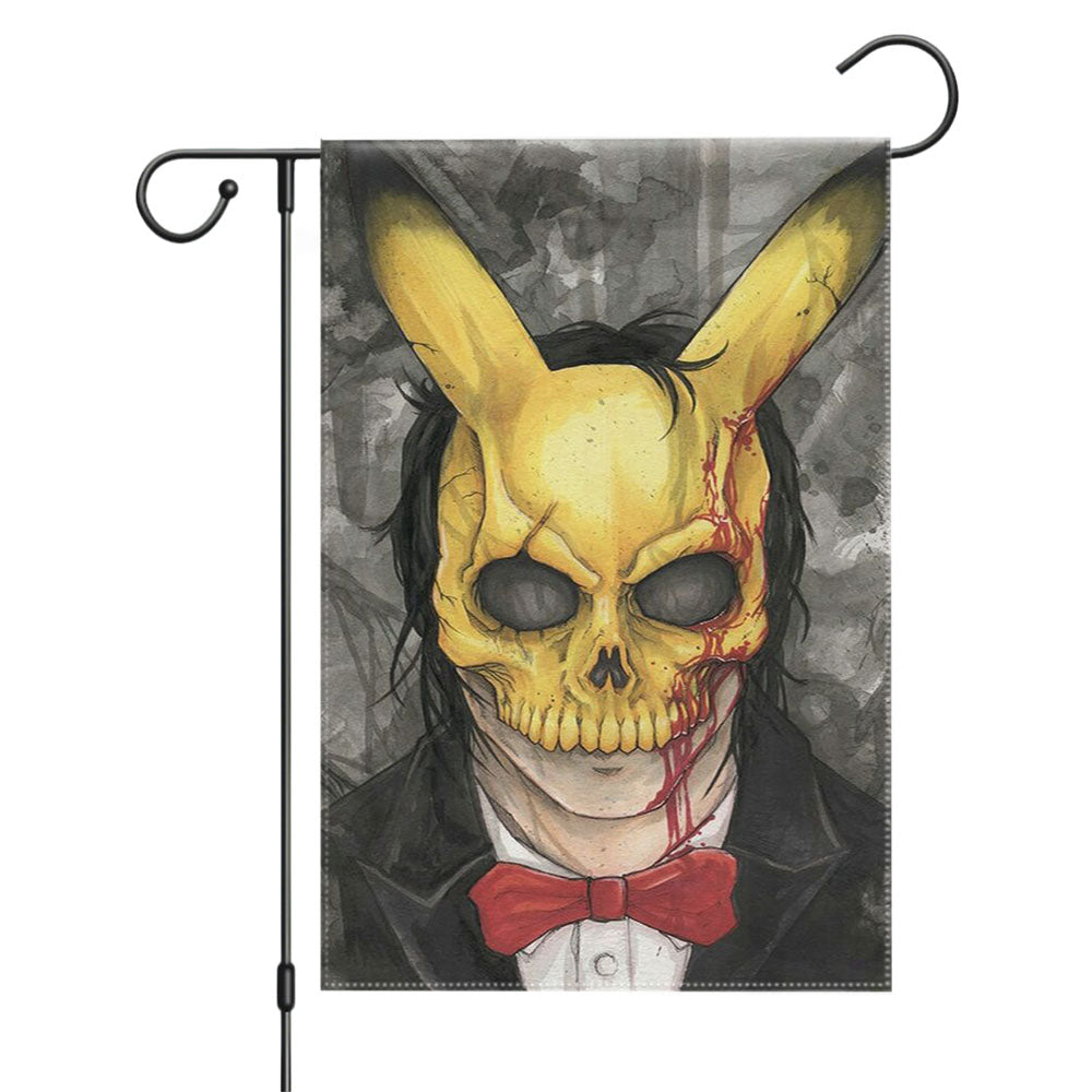 Jeff The Killer Pikachu Garden Flags Yard Outdoor Lawn 12 X 18