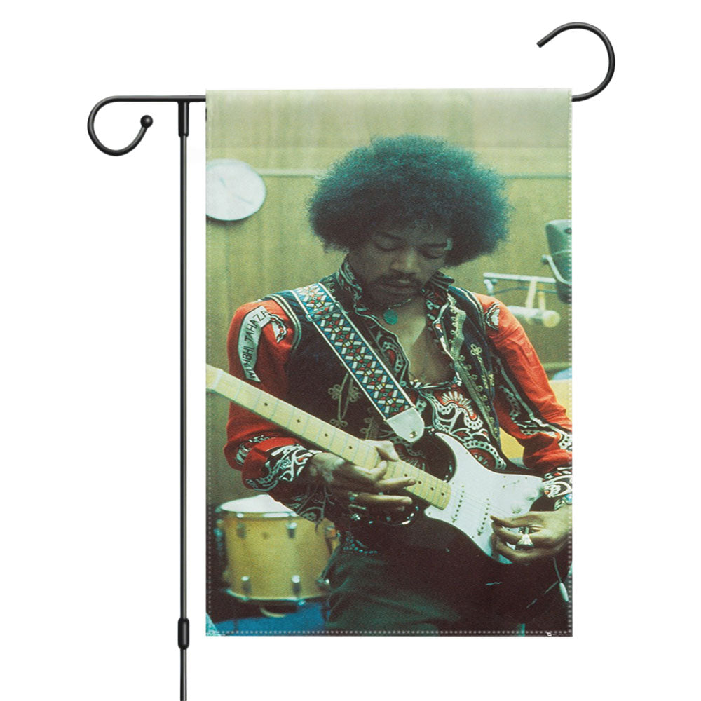 Jimi Hendrix Rock Guitarist Lyrics Garden Flags Yard Outdoor Lawn 12 X 18