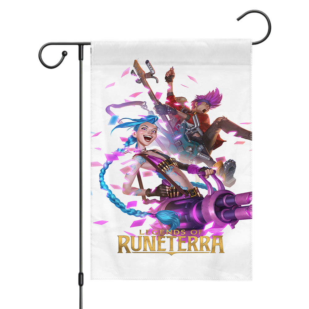 Jinx Lol Legends Of Runeterra Wallpaper Garden Flags Yard Outdoor Lawn 12 X 18
