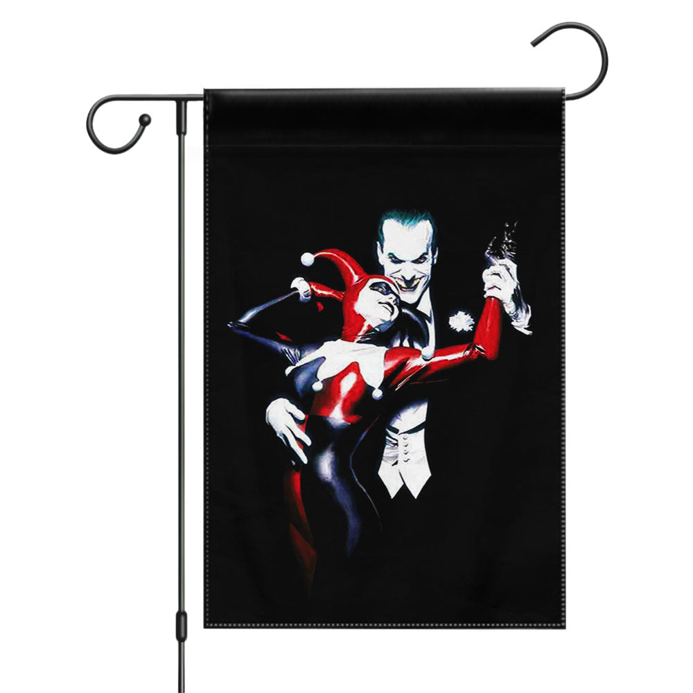 Joker Harley Quinn Smile Garden Flags Yard Outdoor Lawn 12 X 18