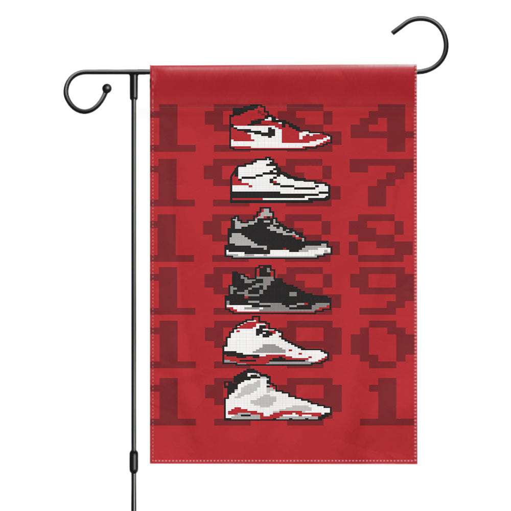 Jordan Sneaker Collection Illustration Garden Flags Yard Outdoor Lawn 12 X 18
